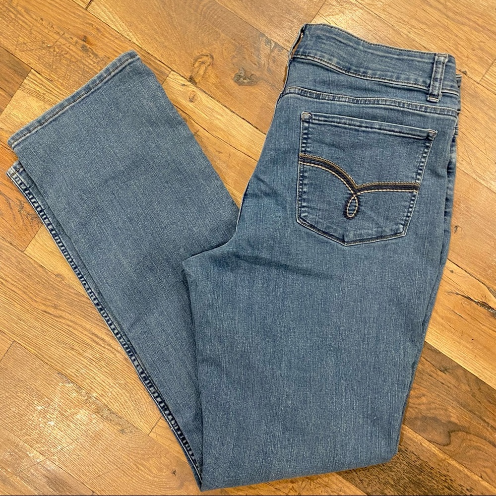 Lee Riders Mid Rise Straight Leg Blue Denim Jeans Size 10